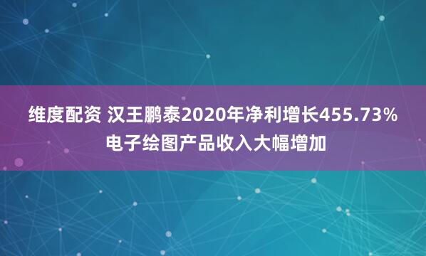维度配资 汉王鹏泰2020年净利增长455.73% 电子绘图产品收入大幅增加